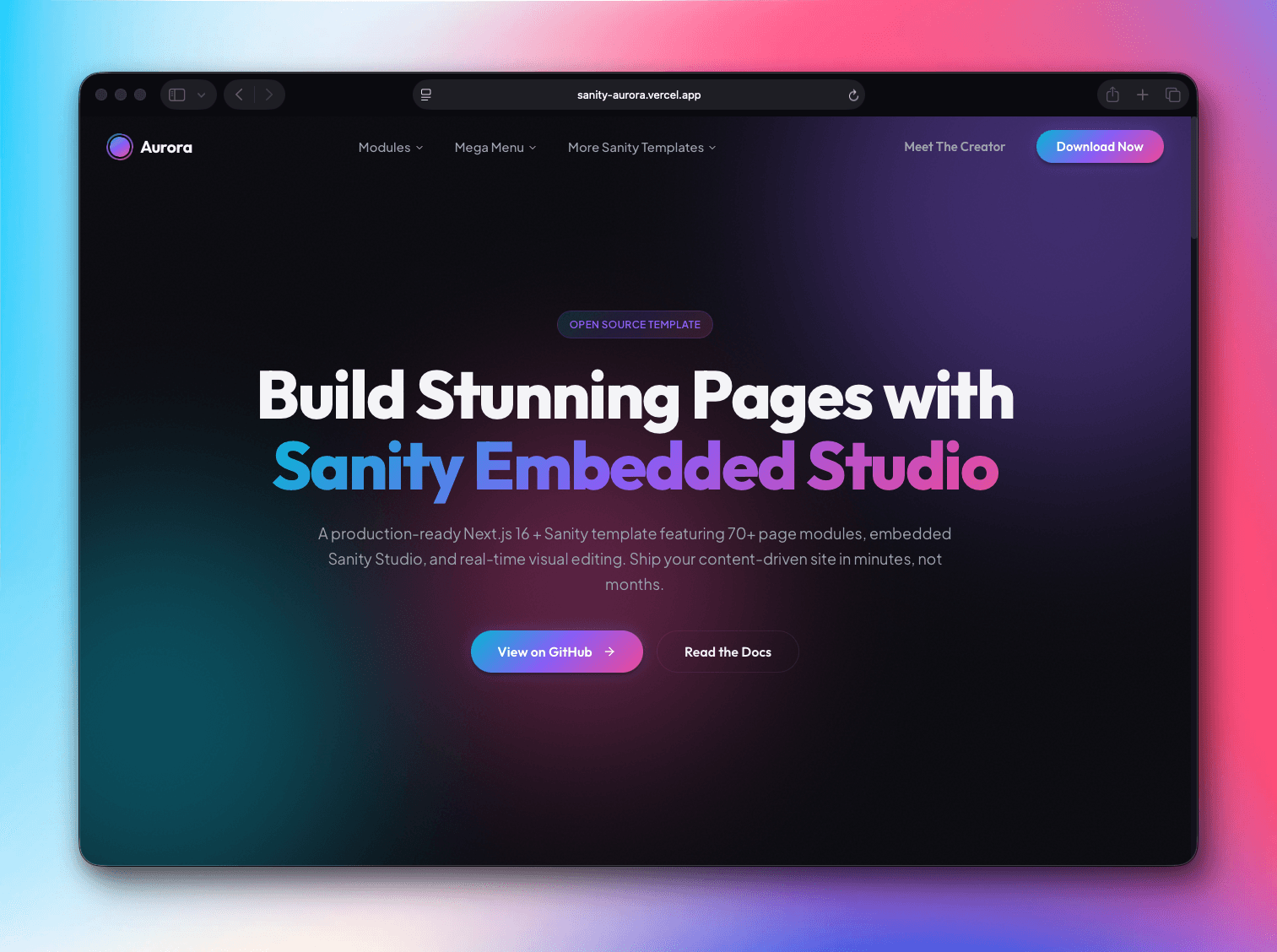 Aurora - Sanity Page Builder